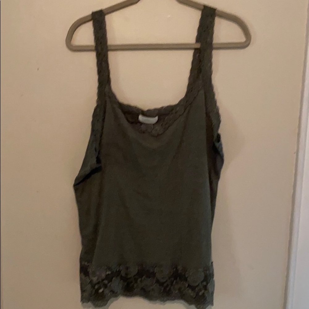 Ribbed Cami w/ lace Bottom